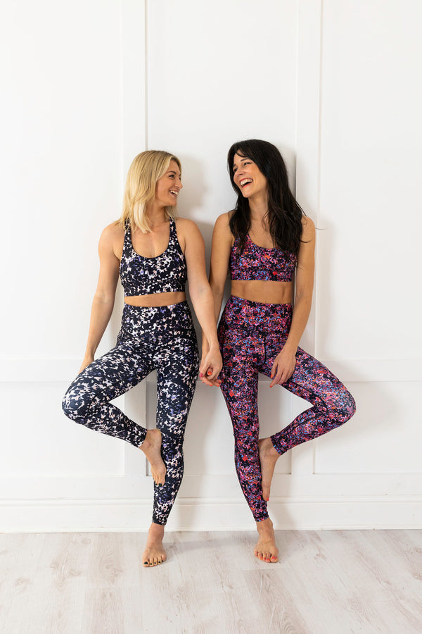 Supportive and functional our Sports Bra features:  Adjustable straps and removable pads for personal fit and comfort.  Fourway stretch and sweat wicking fabric.  Each bra has been made from 5 recycled plastic bottles in a certified factory.