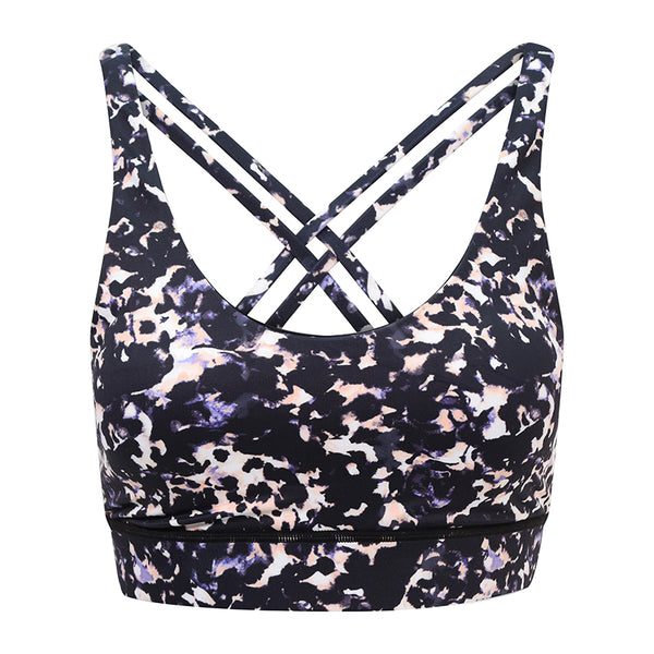 Supportive and functional our Sports Bra features:  Adjustable straps and removable pads for personal fit and comfort.  Fourway stretch and sweat wicking fabric.  Each bra has been made from 5 recycled plastic bottles in a certified factory.